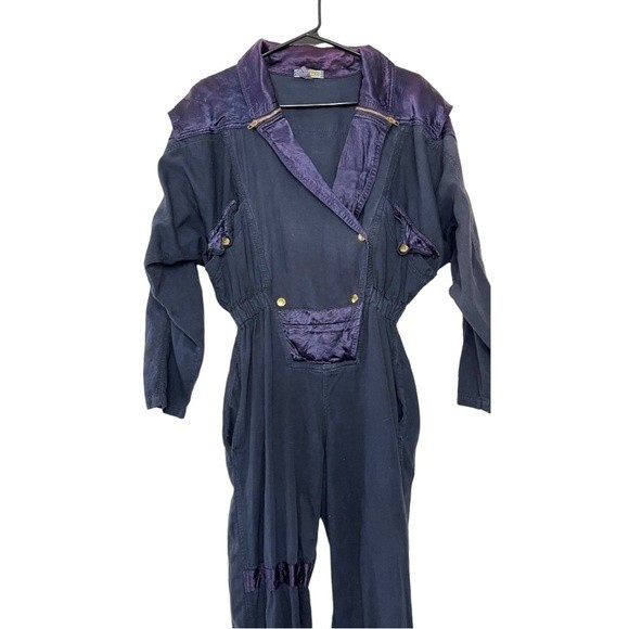 RARE VINTAGE Victor Obadidono Paris Jumpsuit Coveralls 100% Cotton Size Small - Picture 3 of 14